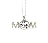 Collar con texto en inglés "Best Mombie Ever" Words Faly Bless para el día de la madre, regalo para mamá, abuela, abuela, joyería de cumpleaños, Medium