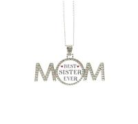 Collar con texto en inglés «Best sister ever», regalo para el día de la madre, regalo para mamá, abuela, joyería de cumpleaños, Medium