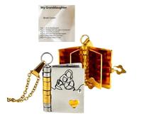 Collar con texto en inglés «For Daughter - My Incredible Daughter Book», collar con texto en inglés «To My Daughter» de mamá y papá, múltiples capas con 6 páginas de información grabada, colgante de