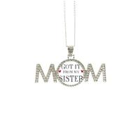 Collar con texto en inglés "For My Faly Got It From My Sister" para el día de la madre, regalo para mamá, abuela, joyería de cumpleaños, Medium