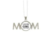 Collar con texto en inglés "I Am The Most Beautiful Girl", regalo para el día de la madre, para mamá, abuela, joyería de cumpleaños, Medium