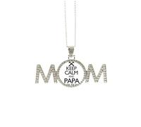 Collar con texto en inglés «Keep Calm And Papa Wil Fix It», regalo para el día de la madre, para mamá, abuela, abuela, joyería de cumpleaños, Medium