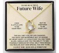 Collar con texto en inglés «To My Future Wife» - Collar de promesa para ella, regalos de cumpleaños para futura esposa con tarjeta de mensaje, collar para mujeres y mujeres, joyería romántica con