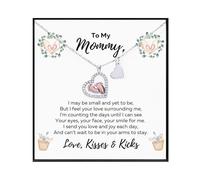 Collar con texto en inglés «To My Mommy From Unborn Baby», para el día de la madre, collar para esposa embarazada, regalos para nuera embarazada, joyería para futura mamá, colgante de pies de bebé de