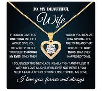 Collar con texto en inglés «To My Wife From Husband With Heartfelt Message, To My Soulmate», collar para mujer, collar para esposa de marido, regalos de alma gemela para ella, regalos de cumpleaños