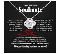 Collar con texto en inglés «To My Wife From Husband With Heartfelt Message, To My Soulmate», collar para mujer, collar para esposa de marido, regalos de alma gemela para ella, regalos de cumpleaños