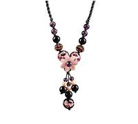 Collar con tránsito negro ágata colgante cadena corta amatista accesorios retro cadena de clavícula doble cuerda hebilla señoras ropa accesorios collar para mujeres