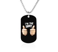 Collar conmemorativo con colgante rectangular de acero de titanio con texto en inglés "I'm The Daddy"