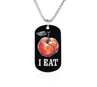 Collar conmemorativo con texto en inglés "I Eat Peach Fashion", con colgante de acero de titanio, joyería novedosa, collar con imagen de perro para hombres y mujeres