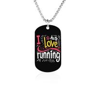 Collar conmemorativo con texto en inglés "I Love Hate Running Fashion", con colgante de acero de titanio, joyería novedosa, collar con imagen de perro para hombres y mujeres