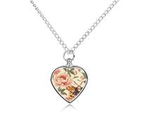 Collar conmemorativo de cremación para cenizas con colgante de corazón y cabeza de la muerte