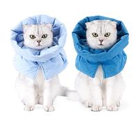 Collar Cono para Gatos, Cuello Ajustable De Poliéster, Color Azul, Tamaño S/M - Evita Lamidos, Diseño Suave Y Plegable, Ideal para Recuperación De Heridas (Medio)