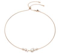 Collar Constella, Crystal Pearl, Tallas redondas, Blanco, Acabado en oro rosa de 18 quilates OS