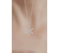 Collar Copo de Nieve de Plata de Ley 925 con Piedra Blanca