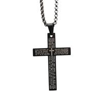 Collar cristiano para hombre, collar de cadena de la Biblia para hombre | Christian Collares Chain Collares - Joyería cristiana de acero inoxidable, colgante de versículo bíblico con cadena sagrada