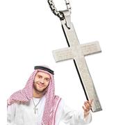 Collar cristiano para hombres,Collar de cadena bíblica para hombres - cristiano joyería de ,Joyería cristiana de acero inoxidable, colgante de versículo bíblico de cadena sagrada, collar religi