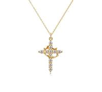 Collar cristiano para mujer - elegante collar con colgante religioso - Collar con colgante de corona cristiana para mujeres y hombres, joyería religiosa, Refer to description, Cobre, Unisex