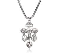 Collar Crucifijo de Perdón Con Medalla de San Benito y Milagrosa, Cruz Católica, Rosarios Católicos, Regalos Cristianos Para Hombre y Mujer, Mamá, Papá, Abuela, Suegra, Tía