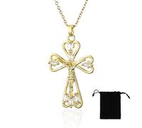 Collar Cruz, Colgante Cruz Hombre Mujer, Cruz Cadena Acero Inoxidable, Collar Cadena Cruz, Collar Cruz de Oro 14K, Colgante de Cruz Cristiana, Regalo de Joyería para Mujer y Hombre