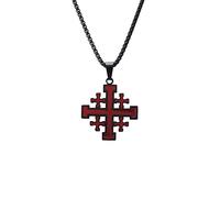 Collar Cruz DE JERUSALÉN para Hombre Cruzados DE LA Biblia Colgante DE Acero Inoxidable Joyas DE Israel Cruzados de la Biblia