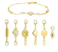 Collar Curo magnético - Conector de extensor de cadena de 6 piezas Conjunto de conector de langosta fuertes | Extensión de joyería fácil para mujeres, niñas, accesorios de viaje, actualización del col