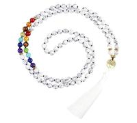 Collar De 108 Cuentas De Oración Mala Anudadas A Mano Con Borla Larga, Cuentas De Cristal Curativas De Colores, Collar De Meditación Con Colgante Del Árbol De La Vida Para Hombres Y Mujeres, Howl