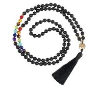 Collar De 108 Cuentas De Oración Mala Anudadas A Mano Con Borla Larga, Cuentas De Cristal Curativas De Colores, Collar De Meditación Con Colgante Del Árbol De La Vida Para Hombres Y Mujeres, Pied