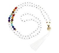 Collar De 108 Cuentas De Oración Mala Anudadas A Mano Con Borla Larga, Cuentas De Cristal Curativas De Colores, Collar De Meditación Con Colgante Del Árbol De La Vida Para Hombres Y Mujeres, Pied