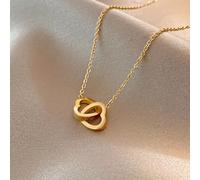 Collar de Acero Inoxidable con Colgante Anillo Amor para Hombres y Mujeres, Joyería Gargantilla de Lujo Coreana