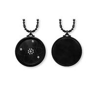 Collar de acero inoxidable con colgante de diamantes de imitación negros para hombre, patrón hexagonal con diamantes de imitación, terapia de campo, joyería de moda para hombre