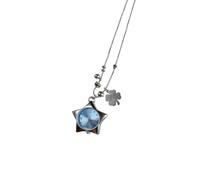 Collar de acero inoxidable con símbolo de cuatro hojas que representa la esperanza, fe, amor, suerte, elegante, cadena para el cuello, regalo de joyería, collar de hierba elegante, talla única, como