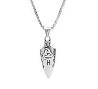 Collar de acero inoxidable para hombre Euro Colgante de acero de titanio Triángulo vikingo Lanza Modelo Letra Charm Joyería de moda