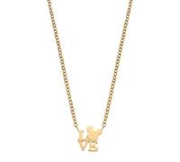 Collar de Acero Inoxidable para Mujer de Disney, Talla única para niñas, Chapado en Oro, 35+5cm