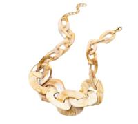 Collar de acrílico - Collar de Tortuga de acrílico de Moda para Mujer Cadena de Resina Colgante geométrico Collar Grueso Joyería de Moda, Bronceado mármol, Talla única