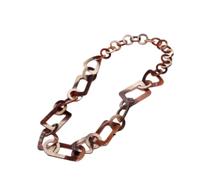 Collar de acrílico: versátil Cadena de suéter Larga de Resina de Acetato nacarado, Collar Largo exagerado, Moderno y Personalizado, Sugar Black, One Size