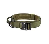 Collar De Adiestramiento Al Aire Libre para Perro De Caza con Hebilla De Metal, Collar Táctico Militar De Nailon para Galgo, Collar para Labrador Retriever,Verde,l