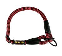 Collar de Adiestramiento Antitirones para Perros, Ajustable, de Cuerda de Poliéster, Perros Pequeños, Medianos y Grandes, Fabricado en España. Rojo&Negro. M(≤60CM).