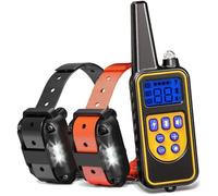 Collar de adiestramiento para perro, collar anti ladridos eléctrico impermeable y recargable con control remoto, alcance de 800 m para dos perros nuevo