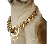Collar de adiestramiento para perros | Cadena estrangulador para perros 86 cm, acero inoxidable para entrenamiento y actividades al aire libre, apto para circunferencia del cuello 76 cm