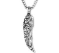 Collar de ala de ángel de zamak - Dos modelos disponibles - Colgante de 5,6 o 6,1 cm - Cadena 55 cm - Simbólico y espiritual, XL, Metal, No es una piedra preciosa