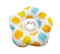 Collar de algodón con forma de cono de flor y gato, antimordeduras, collar de recuperación para perros pequeños, collar isabelino, anillo protector para el cuello (blanco, M)