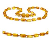 Collar de ámbar báltico auténtico - Joyas naturales para hombre y mujer y toda la familia - Cadena de piedras preciosas y amuleto de la suerte - Joyas de ámbar auténtico - Regalos de Navidad pequeños