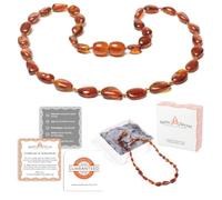 Collar de ámbar báltico auténtico - Joyas naturales para hombre y mujer y toda la familia - Cadena de piedras preciosas y amuleto de la suerte - Joyas de ámbar auténtico - Regalos de Navidad pequeños