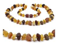 Collar de ámbar hecho a mano con piedras auténticas de ámbar báltico crudo de ámbar báltico, regalo para hombres, madres, mujeres, collar de ámbar de Baltic Secret, 40 CM, Gema, Ámbar