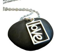 Collar de amor en plata de ley 925. Pequeña joya inspiradora. Cita inspiradora. Etiqueta con una palabra sencilla y pequeña. Dije para uso diario. Calado | Con cadena de 45 cm | Chapado en plata |