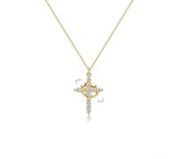 Collar de anillo giratorio de corona de moda diseñado para elevar tu estilo diario (dorado)