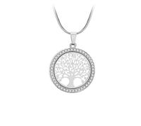Collar de árbol de la Vida, Árbol de la Vida Collar para las mujeres de acero inoxidable de color claro Circón Ronda Colgante Cuello, Collar de Regalo de San Valentín, para Novia,Esposa,Hermana