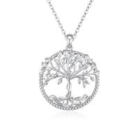 Collar de árbol de la vida para mujer de plata 925, colgante de árbol de la vida, cadena para la familia, madre, árbol de la vida, colgante de cumpleaños, joya de Navidad, Día de la Madre, regalo para