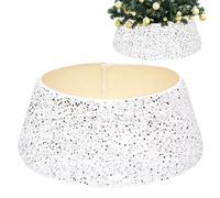 Collar de Árbol de Navidad 28 Pulgadas/70 cm - Gliteo, Lentejuelas Brillantes, Falda de Árbol, Cesta de Anillo, Decoración de Vacaciones - Plata