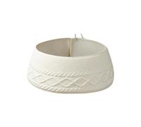 Collar de árbol de Navidad de punto - 28,35 x 9,06 pulgadas blanca rústica falda de granja alternativa, larga duración, decoración de base de soporte | Apartamento Living Room Bedroom Offices